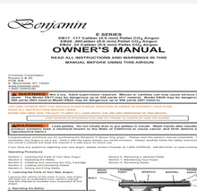 Load image into Gallery viewer, E SERIES Benjamin Airgun Air Rifle Gun Pistol Owners Manuals Firearms Weapons Complete Set