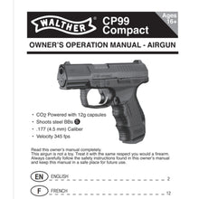 Load image into Gallery viewer, Walther Air Rifle Gun Owners Manuals Exploded Diagrams Service Maintenance And Repair