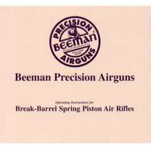 Load image into Gallery viewer, BREAK BARREL Beeman  Airgun Air Rifle Gun Pistol Owners Manuals Firearms Weapons Complete Set