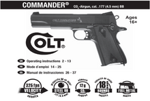 Cargar imagen en el visor de la galería, Umarex Colt Commander .177 Air Pistol Owners Manual – Instant PDF Download
