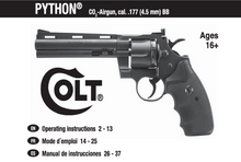 Load image into Gallery viewer, Colt Python CO2 BB Umarex Air Pistol Owners Manual – Instant PDF Download
