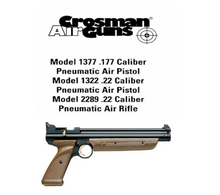 Load image into Gallery viewer, Crosman 1322, 1377, 1377C, 2289, PC77, American Classic &amp; Medalist .177 &amp; .22 Air Pistol Owners Manual – Instant PDF Download
