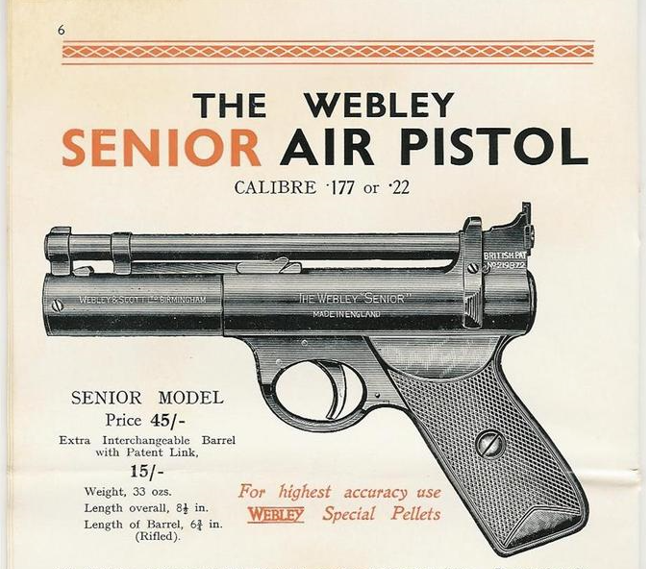 Webley Scott Senior Air Pistol Owners Manual Strip Down Diagram Parts USB
