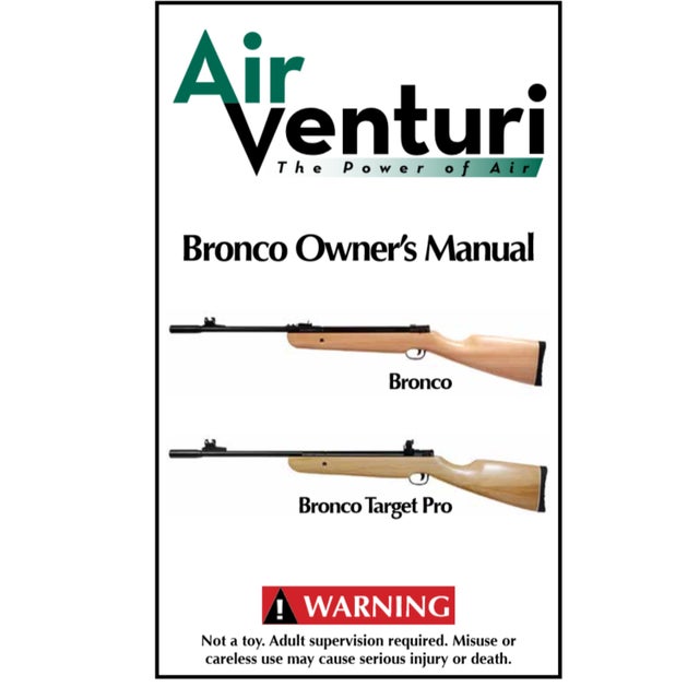 Air Venturi Bronco Air Rifle Gun Owners Manual DOWNLOAD