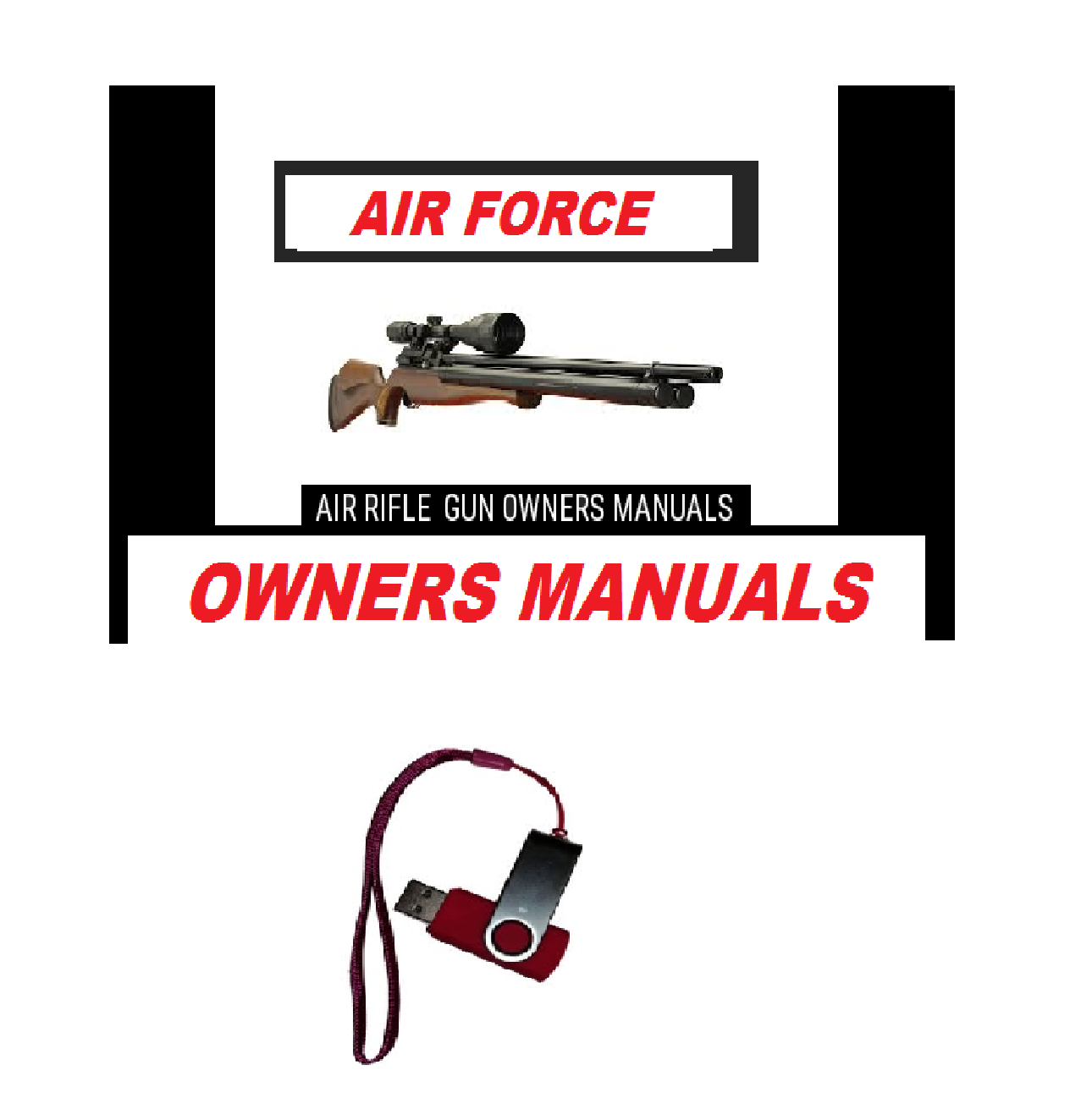Air Force Airgun Air Rifle Gun Pistol Owners Manuals Firearms Weapons Complete Set USB