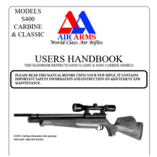 Lade das Bild in den Galerie-Viewer, Air Arms S400  Airgun Air Rifle Gun Pistol Owners Manual
