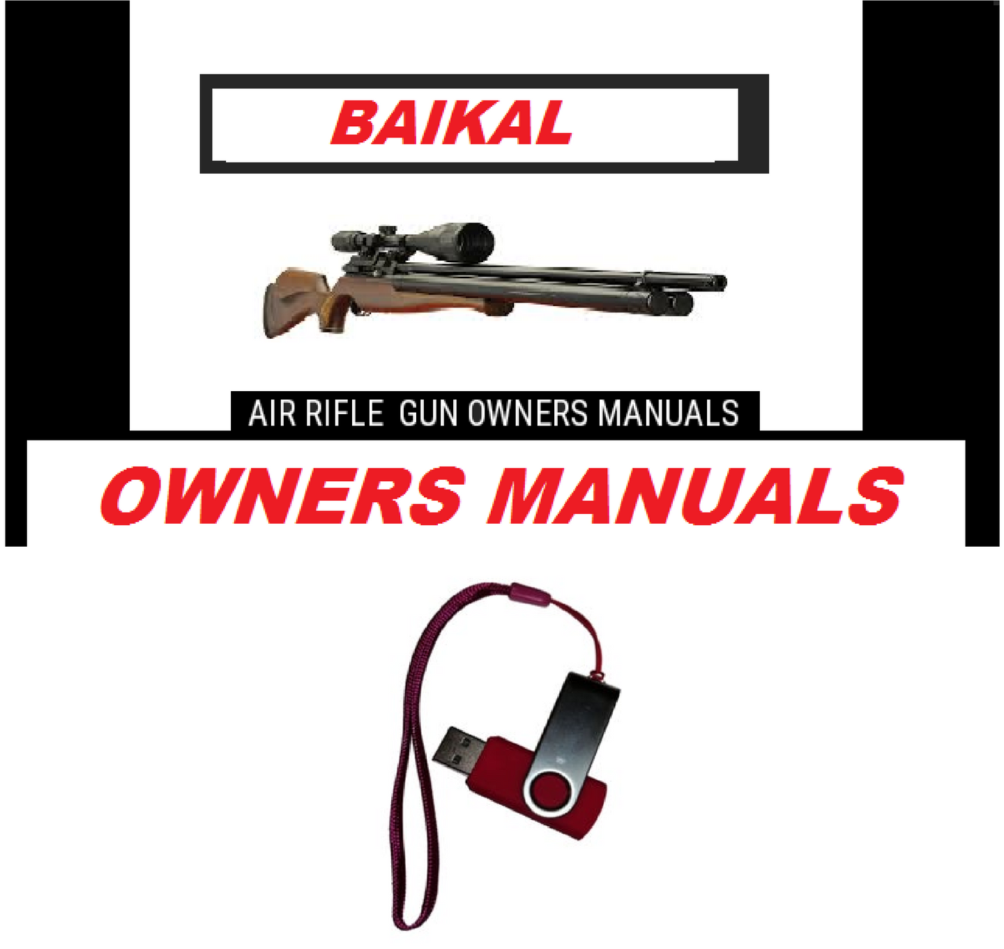 Baikal Airgun Air Rifle Gun Pistol Owners Manuals Firearms Weapons Complete Set USB