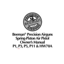 Cargar imagen en el visor de la galería, P1 P3 5 P11 HW70A Beeman  Airgun Air Rifle Gun Pistol Owners Manuals Firearms Weapons Complete Set
