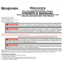 Cargar imagen en el visor de la galería, DISCOVERY Benjamin Airgun Air Rifle Gun Pistol Owners Manuals Firearms Weapons Complete Set
