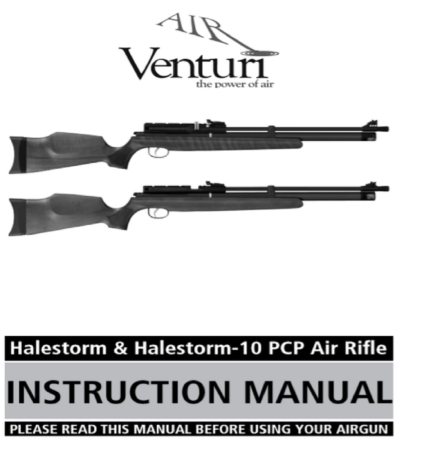Air Venturi Halestorm & Halestorm-10 PCP Air Rifle Air Rifle Gun Owners Manual