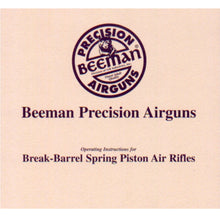 Load image into Gallery viewer, BREAK BARREL Beeman  Airgun Air Rifle Gun Pistol Owners Manuals Firearms Weapons Complete Set
