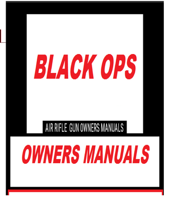 Black Ops Tactical Sniper Rifle Owners Manual