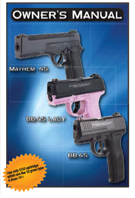 Aftermath 45 Mayhem Owner Manual Sport Tactical Co2 Bb Pistol Firearms Weapons
